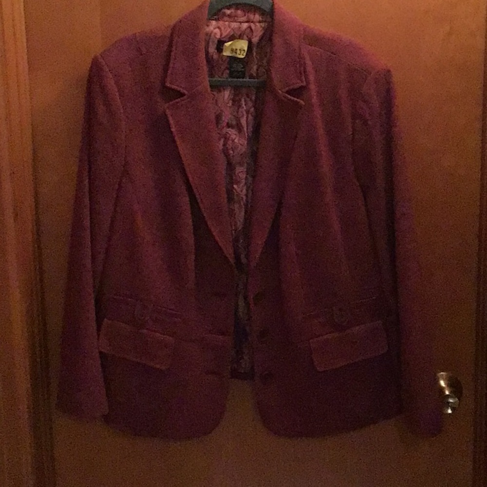 $5 ea 2/5 3/6 4/7 Lane Bryant Jacket Wool blend Dark Burgundy size 18